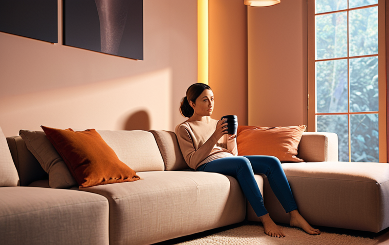 **Prompt:** A cozy, futuristic living room, bathed in warm, soft light. Smart home devices are subtly integrated into the environment, such as a sleek, voice-activated smart speaker and ambient lighting adjusting itself. A person is comfortably relaxing on a sofa, holding a cup of tea, with a serene expression, symbolizing freed-up time and ultimate convenience. The scene emphasizes personalized comfort and the seamless integration of AI into daily life. High detail, photorealistic, warm color palette.