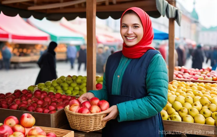디지털 광고 용어집 - **Prompt 1: The Digital Market Vendor**
"A friendly female market vendor, dressed in traditional...