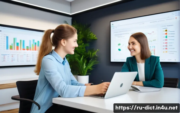 비즈니스 용어집 - **Digital Transformation in a Russian Small Business**
A wide-angle, realistic photo of a bright...