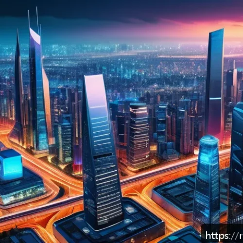 Home 17 웹 3 0 용어집 - A futuristic digital cityscape representing Web